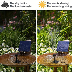 Solar Fountain Pump DIY 6 Nozzles Bird Bath Ponds Pools Gardens Fish Tanks