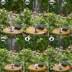 Solar Fountain Pump DIY 6 Nozzles Bird Bath Ponds Pools Gardens Fish Tanks