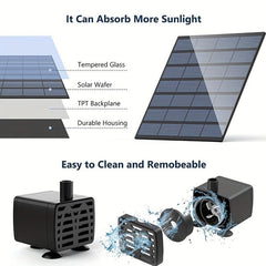Solar Fountain Pump DIY 6 Nozzles Bird Bath Ponds Pools Gardens Fish Tanks