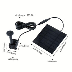 Solar Panel Water Fountain Sprayer with Pump & Lights