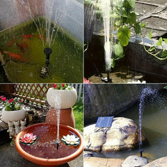 Solar Panel Water Fountain Sprayer with Pump & Lights