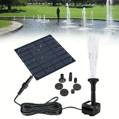Solar Panel Water Fountain Sprayer with Pump & Lights