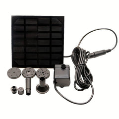 Solar Panel Water Fountain Sprayer with Pump & Lights