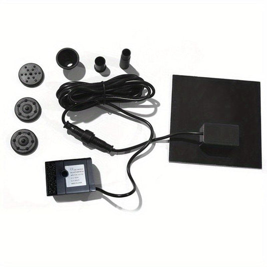 Solar Panel Water Fountain Sprayer with Pump & Lights