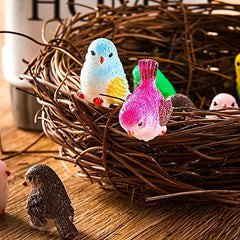 8pcs Mini Bird Figurines for Summer Home Garden Decor