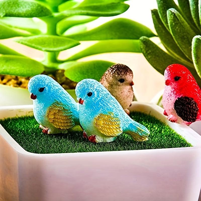 8pcs Mini Bird Figurines for Summer Home Garden Decor