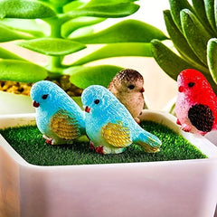 8pcs Mini Bird Figurines for Summer Home Garden Decor