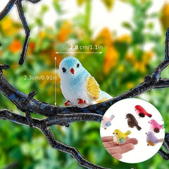 8pcs Mini Bird Figurines for Summer Home Garden Decor