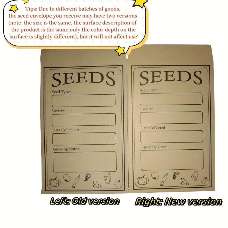 20pcs Self Sealing Seed Packet Envelopes Kraft Seed Saving Envelopes Organizer