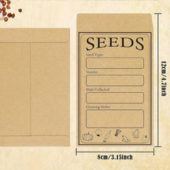 20pcs Self Sealing Seed Packet Envelopes Kraft Seed Saving Envelopes Organizer
