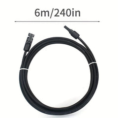 1pc 20FT 10AWG Solar Panel Extension Cables - Male and Female Connectors