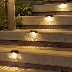 4pcs Solar Deck Lights Outdoor Solar Step Lights Waterproof
