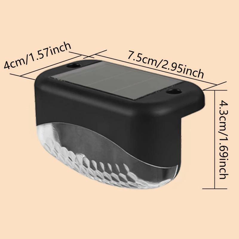 4pcs Solar Deck Lights Outdoor Solar Step Lights Waterproof