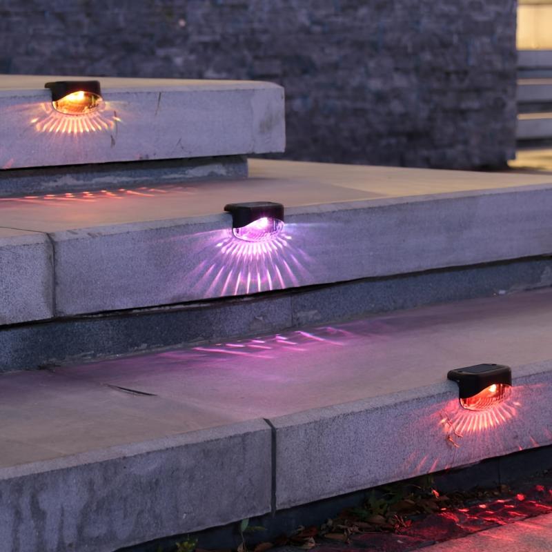 4pcs Solar Deck Lights Outdoor Solar Step Lights Waterproof