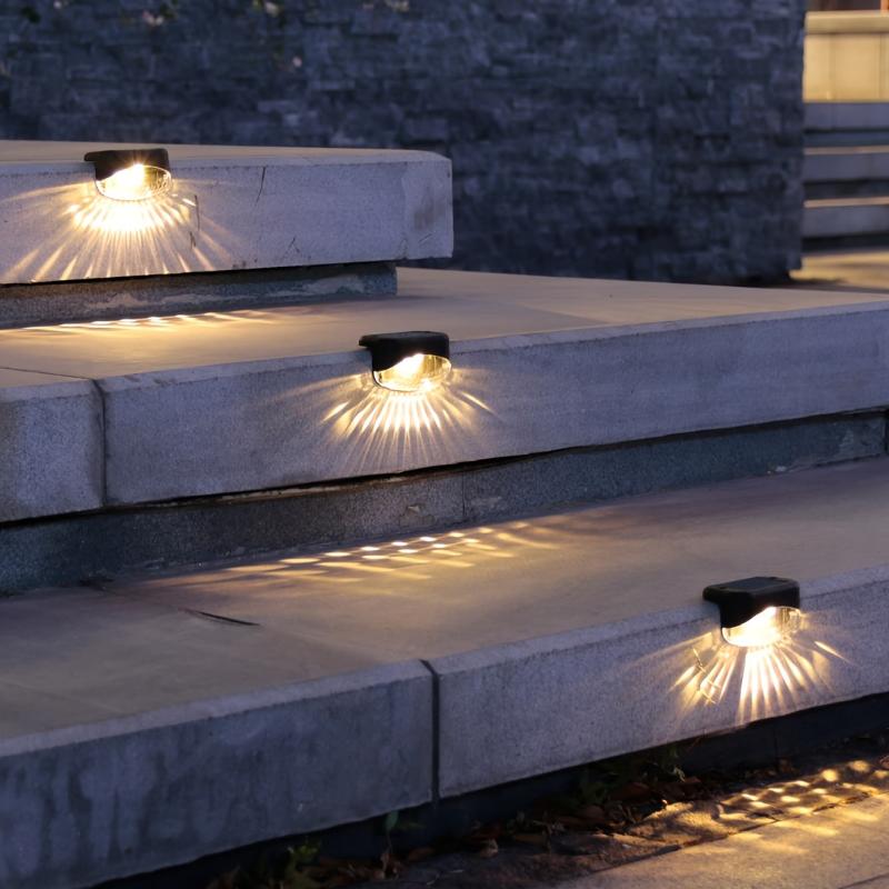 4pcs Solar Deck Lights Outdoor Solar Step Lights Waterproof