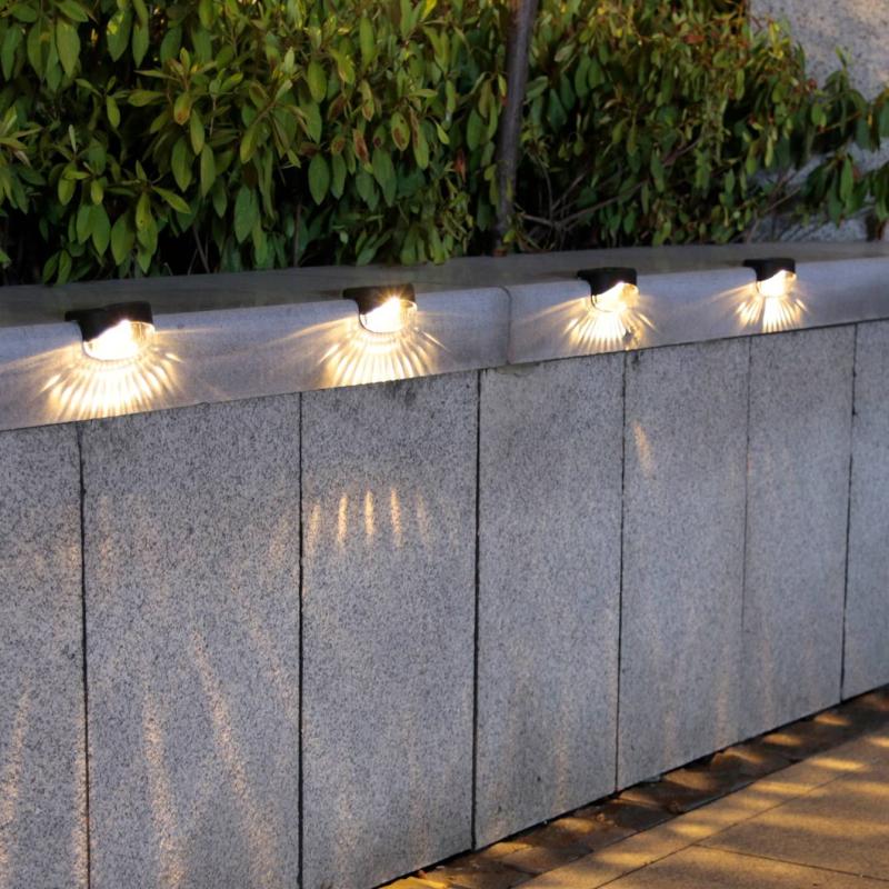 4pcs Solar Deck Lights Outdoor Solar Step Lights Waterproof