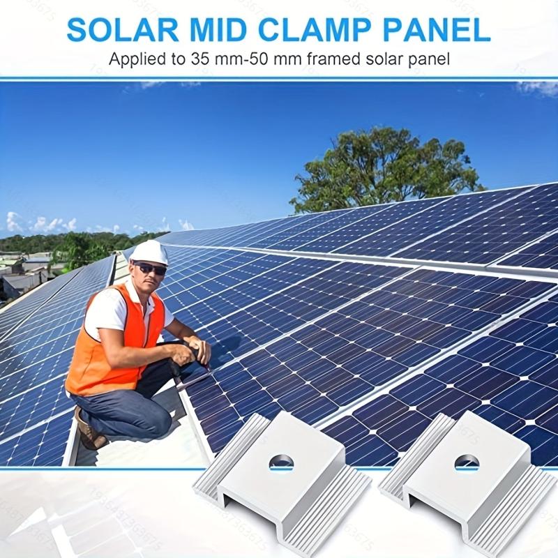 4pcs Solar Panel Mid Clamp Aluminum Mounting Accessories