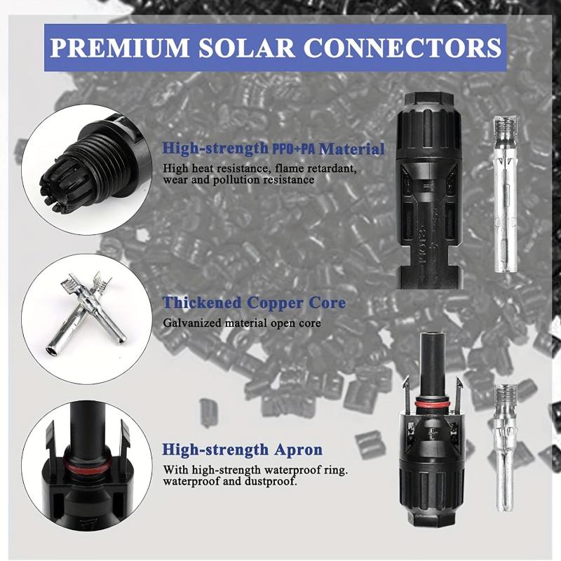 Solar Connectors MC4 Male Female IP67 Waterproof for Panel Cable