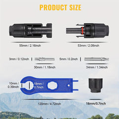 Solar Connectors MC4 Male Female IP67 Waterproof for Panel Cable