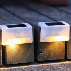 Solar Fence Lights Outdoor Waterproof LED Step Lights Garden Rail Lights