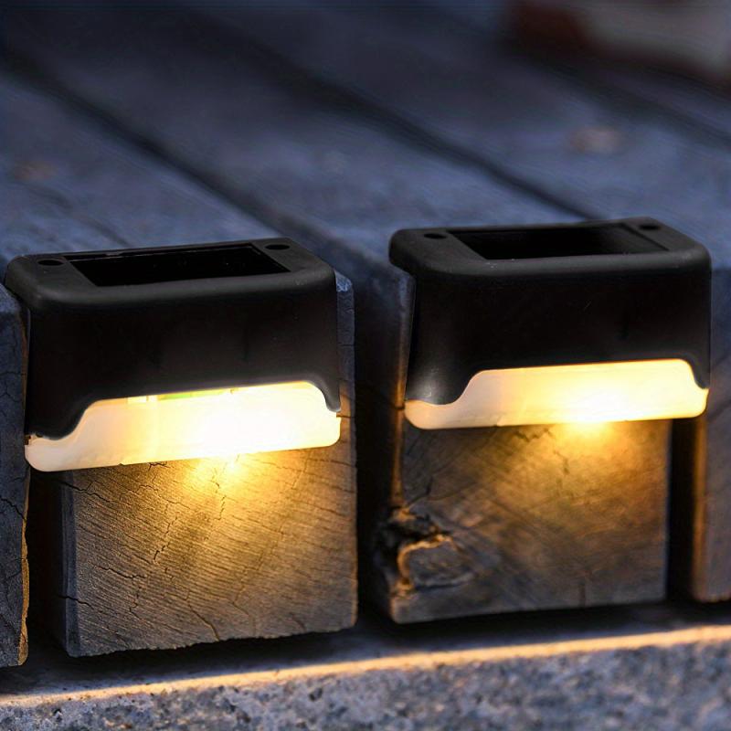 Solar Fence Lights Outdoor Waterproof LED Step Lights Garden Rail Lights