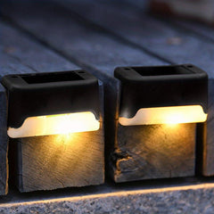 Solar Fence Lights Outdoor Waterproof LED Step Lights Garden Rail Lights