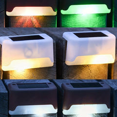 Solar Fence Lights Outdoor Waterproof LED Step Lights Garden Rail Lights