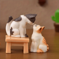 3pcs Resin Cat Statues for Home Garden Decoration & Outdoor Decor