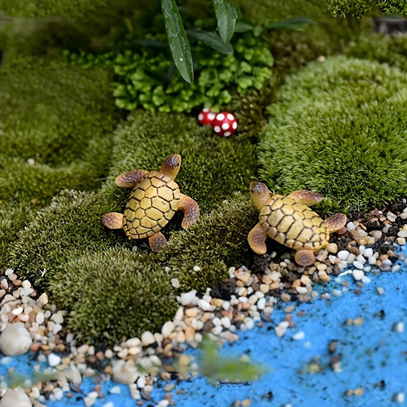 2pcs Artificial Turtle Decor Set