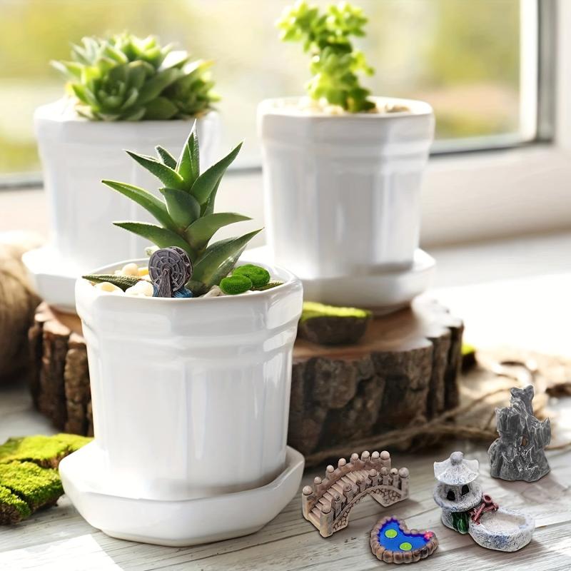 12pcs Garden Resin Figurines Accessories for DIY Fairy Garden Bonsai Art Decor