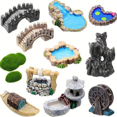 12pcs Garden Resin Figurines Accessories for DIY Fairy Garden Bonsai Art Decor
