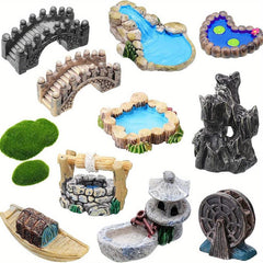 12pcs Garden Resin Figurines Accessories for DIY Fairy Garden Bonsai Art Decor