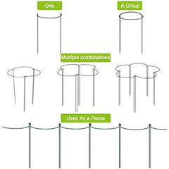 6pcs Metal Plant Support Stakes for Peony Cage - Green Rin