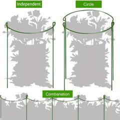 6pcs Metal Plant Support Stakes for Peony Cage - Green Rin