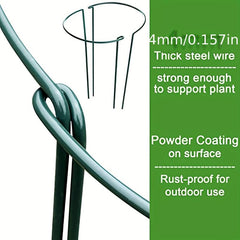 6pcs Metal Plant Support Stakes for Peony Cage - Green Rin