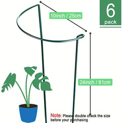 6pcs Metal Plant Support Stakes for Peony Cage - Green Rin