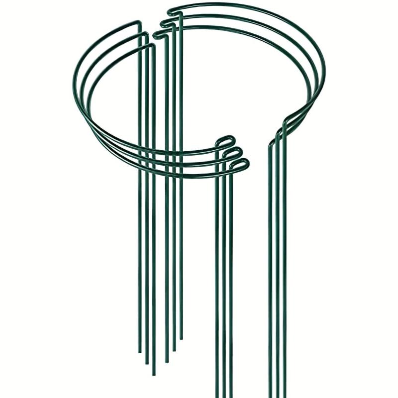 6pcs Metal Plant Support Stakes for Peony Cage - Green Rin