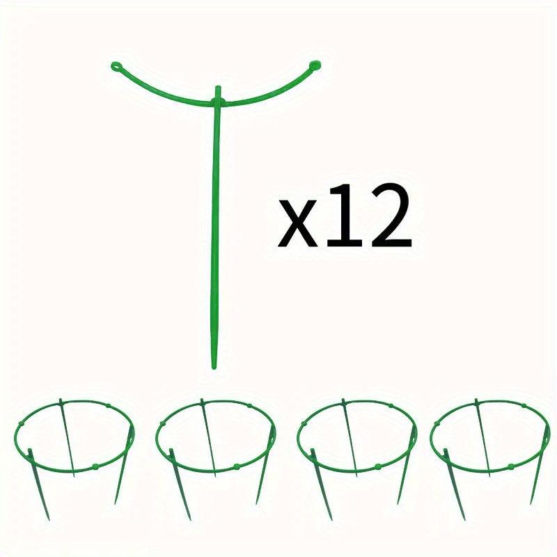 12pcs Plant Support Stakes Half Round Plant Cage Holder Flower Pot Climbing Trel
