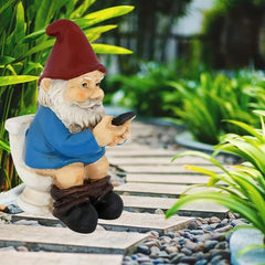 Garden Gnome Resin Statue Naughty Dwarf Outdoor Decor
