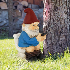 Garden Gnome Resin Statue Naughty Dwarf Outdoor Decor