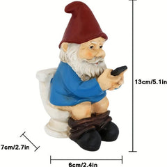 Garden Gnome Resin Statue Naughty Dwarf Outdoor Decor