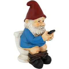 Garden Gnome Resin Statue Naughty Dwarf Outdoor Decor