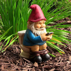 Garden Gnome Resin Statue Naughty Dwarf Outdoor Decor