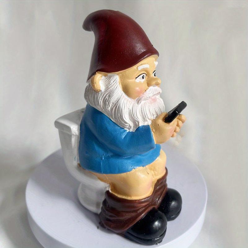 Garden Gnome Resin Statue Naughty Dwarf Outdoor Decor