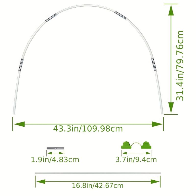 Greenhouse Hoops for DIY Planting Tunnel Rust-Resistant Fiberglass Support Hoop