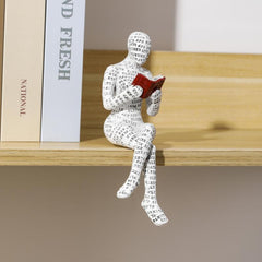 Elegant Woman Reading Pulp Mold Resin Figurine