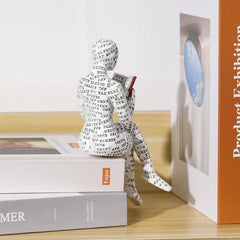 Elegant Woman Reading Pulp Mold Resin Figurine