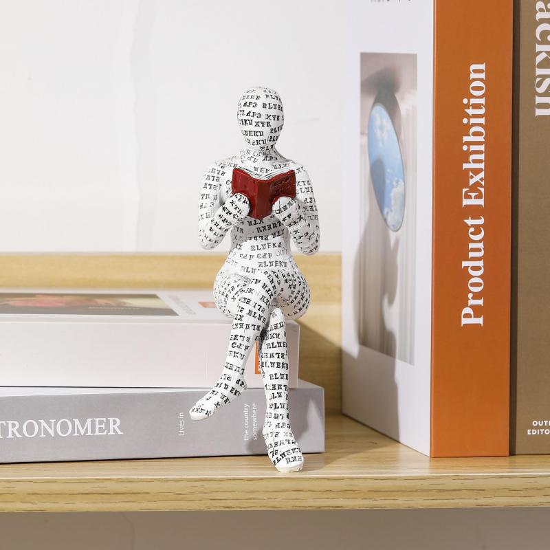 Elegant Woman Reading Pulp Mold Resin Figurine