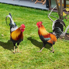 3D Courtyard Rooster Acrylic Mirror Garden Decoration