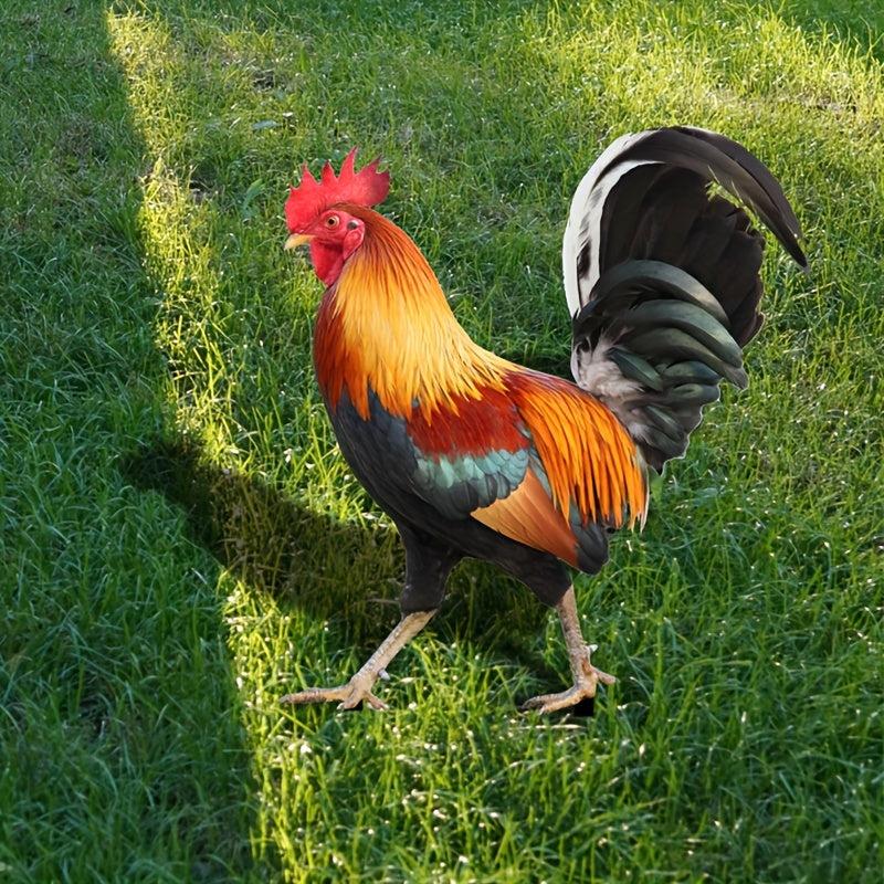 3D Courtyard Rooster Acrylic Mirror Garden Decoration